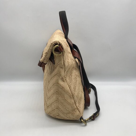 Patricia Nash Beige Raffia And Leather Luzille Convertible Backpack main image 6